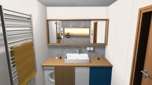 kúpeľňový nábytok a radiátor